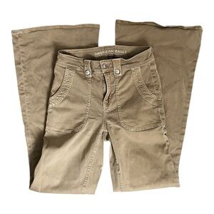 Size 4 American Eagle Outfitters Women's Tan Flare pants
